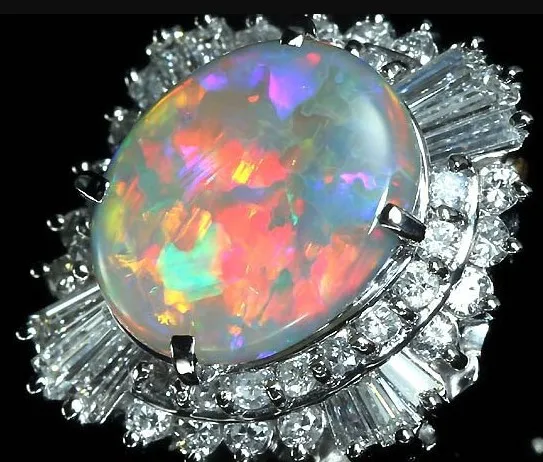 宝石 買取 品川区 ｜ブラックオパール リング 2.16ct 約14号を高価買取しました。
