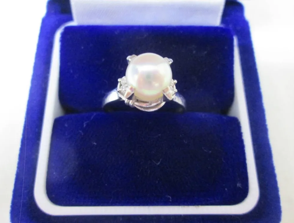 真珠 買取 足立区 ｜アコヤ リング 珠径約8mm D0.06ct 約15号 約5.3gを高価買取しました。