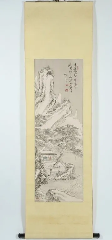 掛け軸 買取 千代田区 ｜中国画 雪山松梅図を高価買取しました。