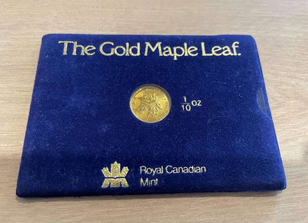 メイプルリーフ金貨 1/10オンス 買取価格 ｜東京都大田区まで出張買取で金貨[3.1g]