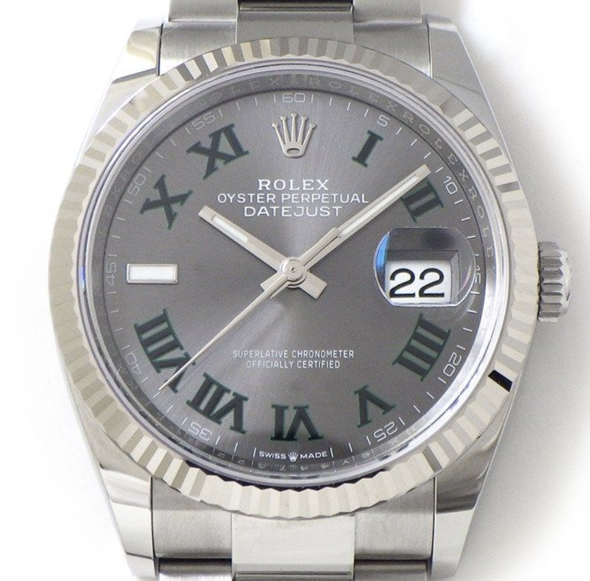 126234 買取 ｜東京都台東区まで出張買取で腕時計[ロレックス デイトジャスト 36 126234 サンレイ スレート文字盤]