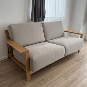 無印 ソファ 買取 ｜出張買取 足立区まで出張買取で家具[無印良品 天然タモ材 3人掛けソファ]