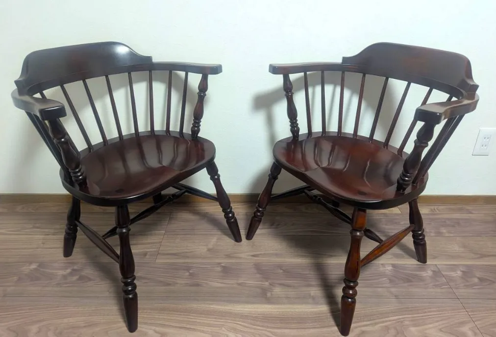 家具 買取 柏 ｜東京都足立区まで出張買取で家具[松本民芸家具 キャプテンチェア 2脚セット]