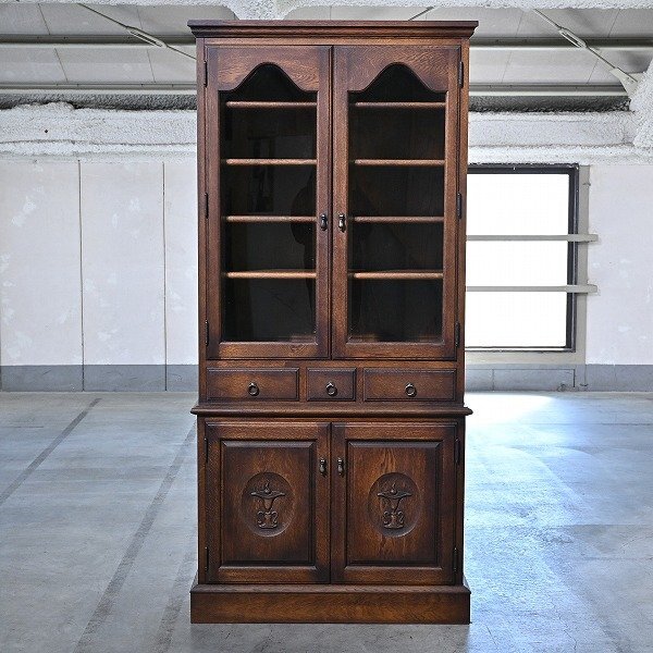 食器棚買取 ｜東京都中央区まで出張買取で家具[えぞ民芸  GRACE/グレース 食器棚 カップボード90 オーク無垢材 収納 キャビネット キッチン カントリー]