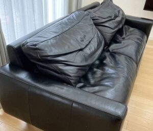 KEYUCA Kurie カウチソファの座面のシワと使用感